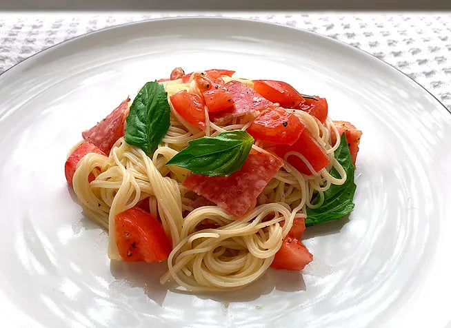 ミラノサラミの冷製パスタ